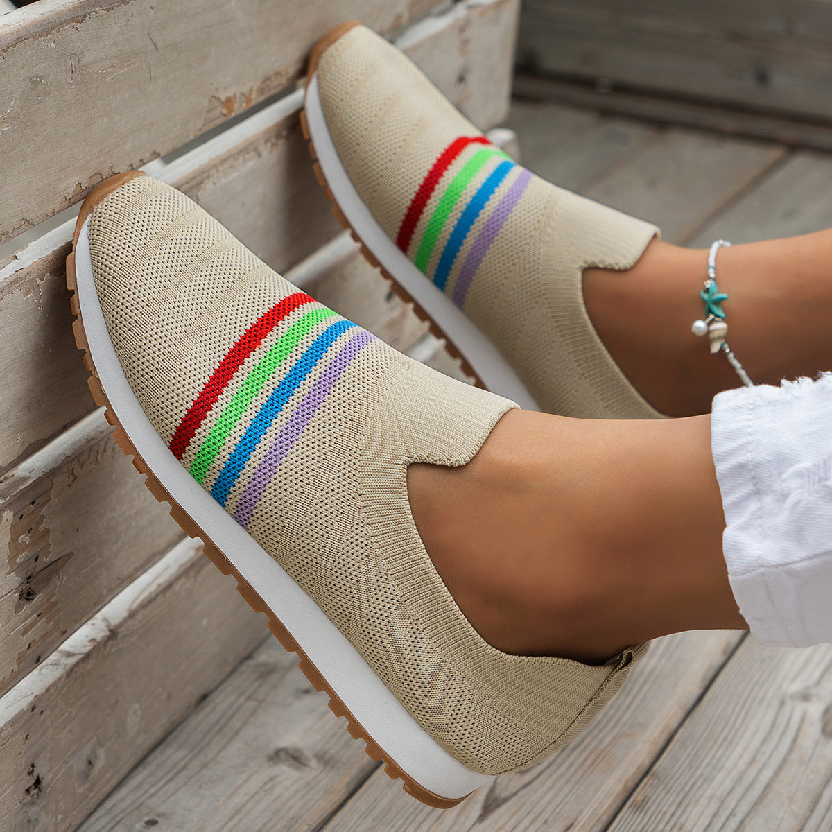 Casual Flat Sneaker European And American Plus Size Comfort Lightweight Pumps