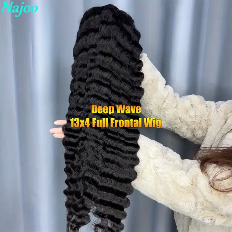 250% Density Brazilian Virgin Human Hair Lace Front Wig - Natural Black Curly Texture, HD Transparent Lace Frontal