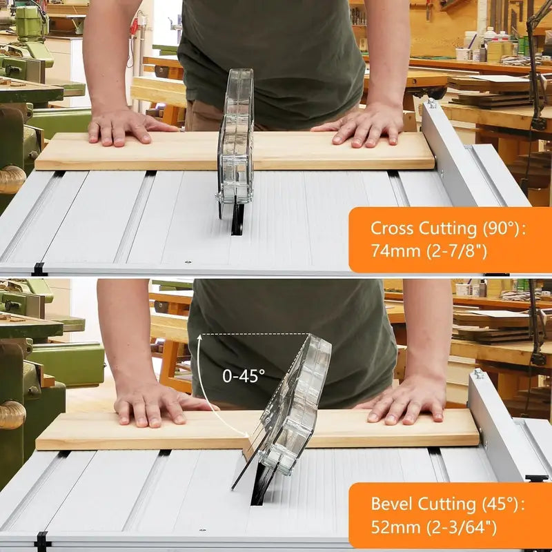 10 Inch Table Saw, 15 Amp 5000RPM Powerful Tablesaw With Stand & Protective Cover