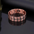 4pcs, 1 Men's magnetic bracelet+1 ring, featuring 3 rows of neodymium magnets with 99.9% pure copper structure