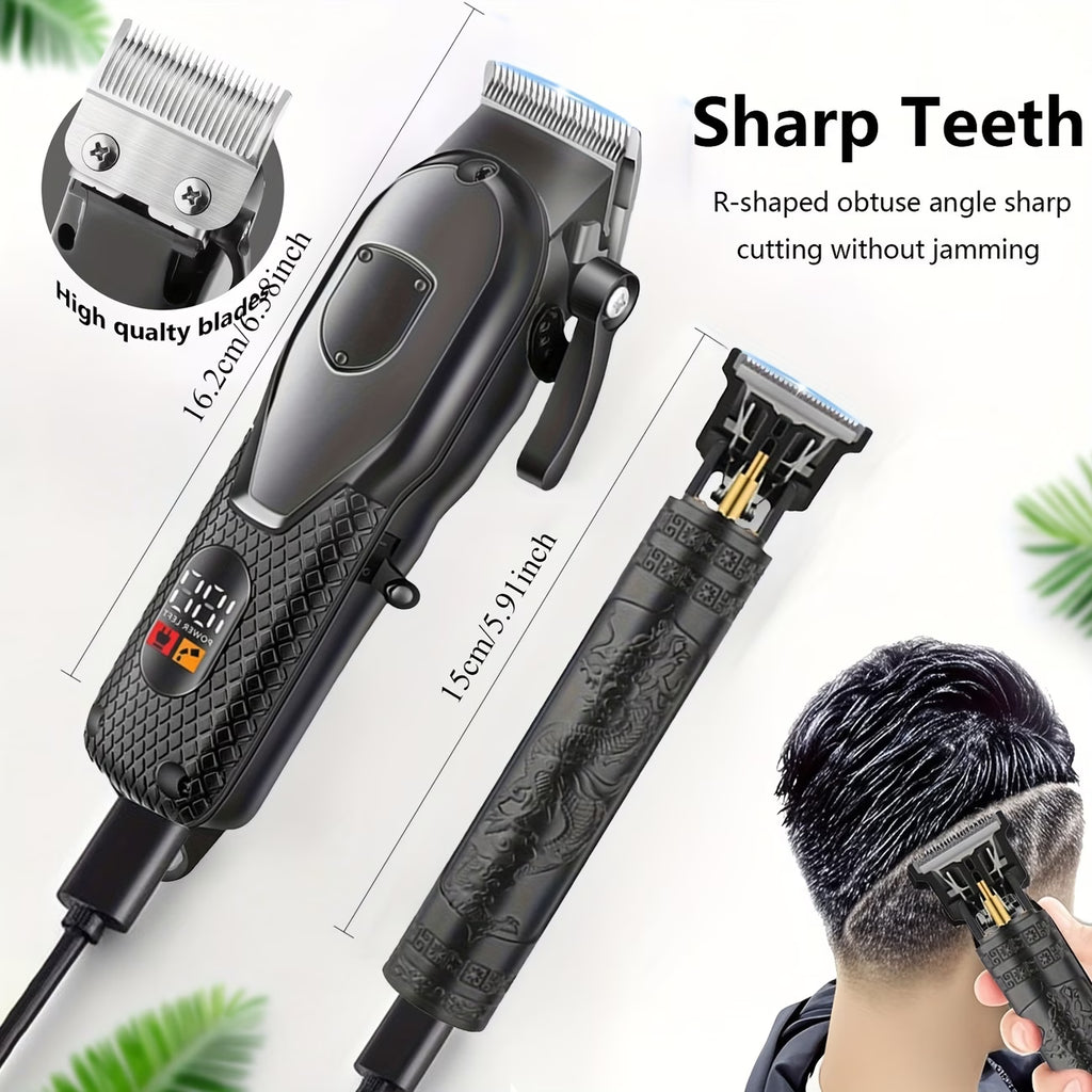 4pcs Men's Cordless Hair Clipper Kits - USB Charging Electric Hairdresser