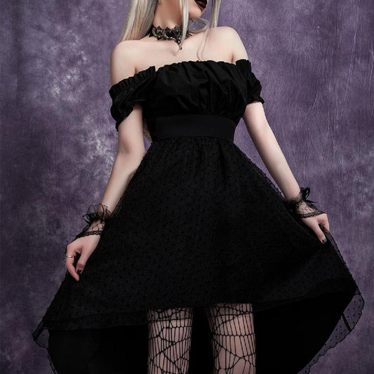 Women's Shoulder Tube Top Mesh Dress