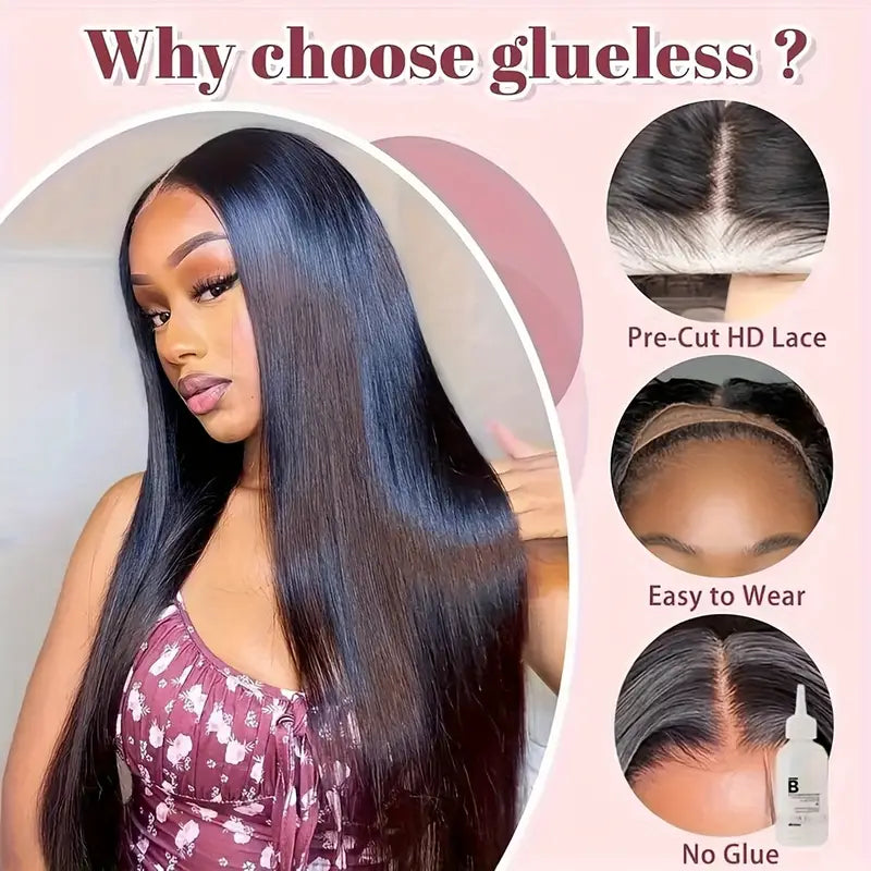 5X5 HD Lace Closure Wigs Human Hair 250 Density Put On Go Glueless Wigs