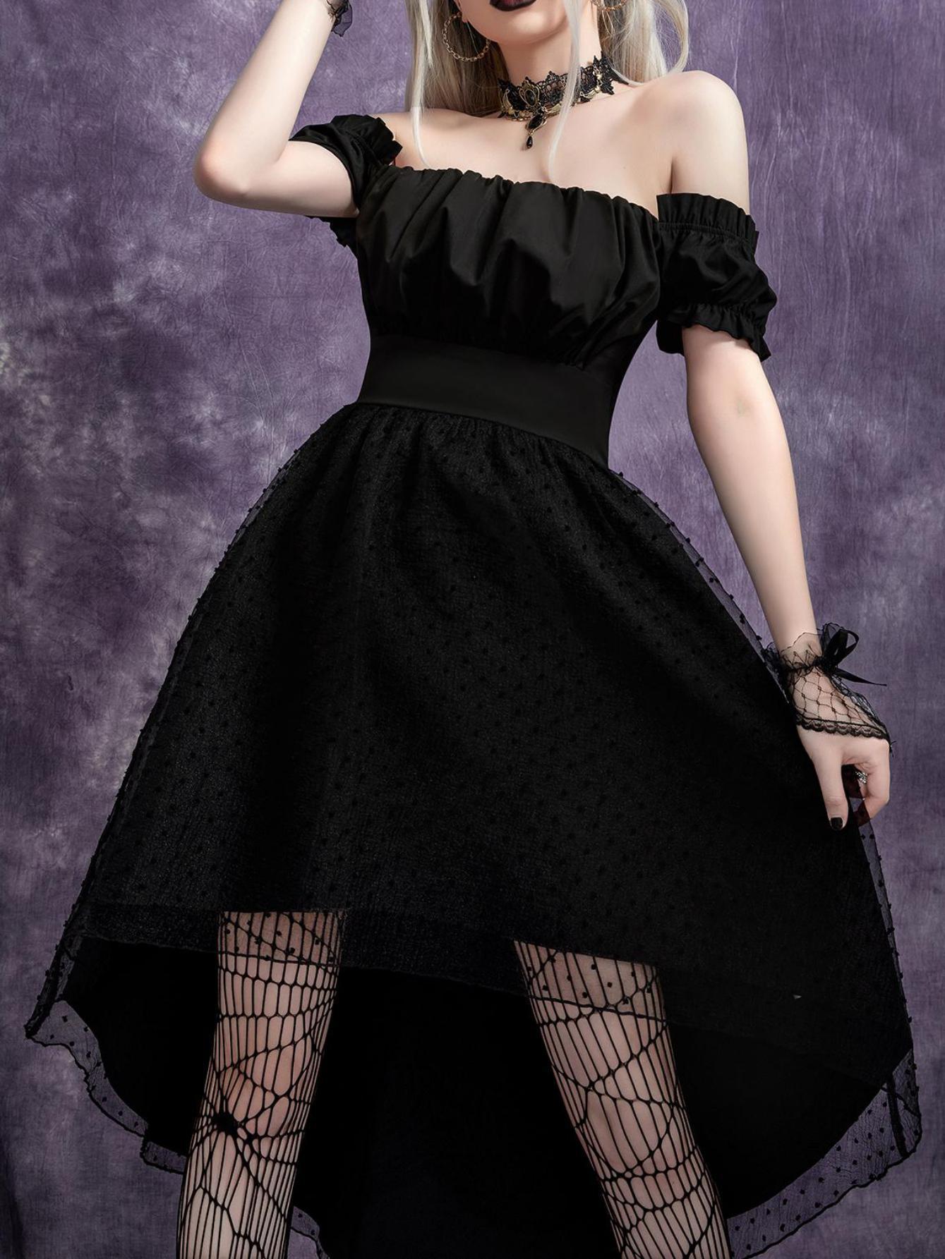 Women's Shoulder Tube Top Mesh Dress