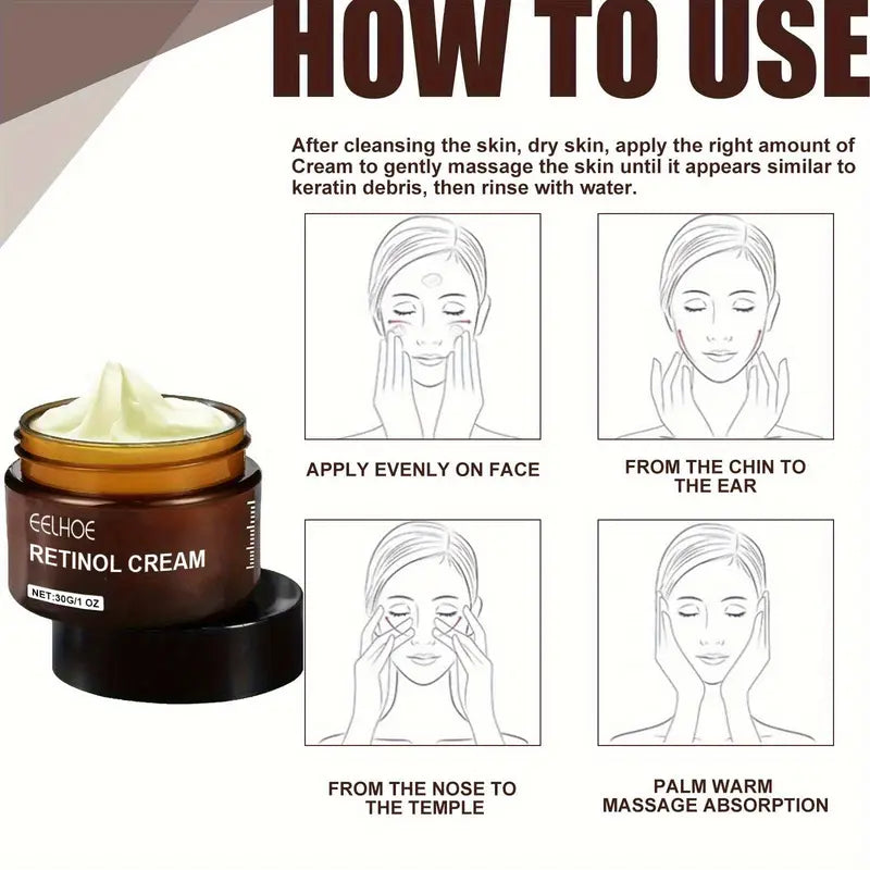 6pcs EELHOE Retinol Cream 30g/1.05fl.oz - Hydrating & Firming Day/Night Moisturizer with Vitamin C, Glycerin