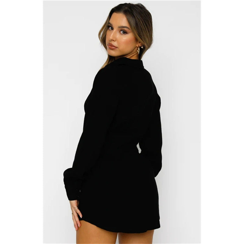 Women's Clothing Blouse Collar Waist-tight Dress