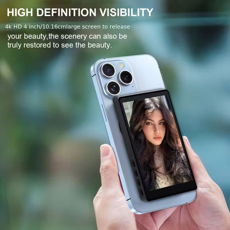 Magnetic Vlog Selfie Monitor Screen with BT Remote & Accessories