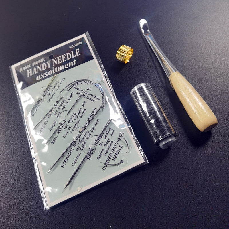 Leather Waxed Thread Stitching Needles Awl Hand Tools Kit for DIY Sewing Craft