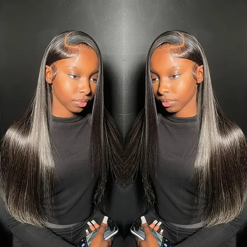 5x5 HD Lace Put On And Go Glueless Closure Wigs Human Hair Straight Human Hair Pre Plucked Pre Cut No Glue