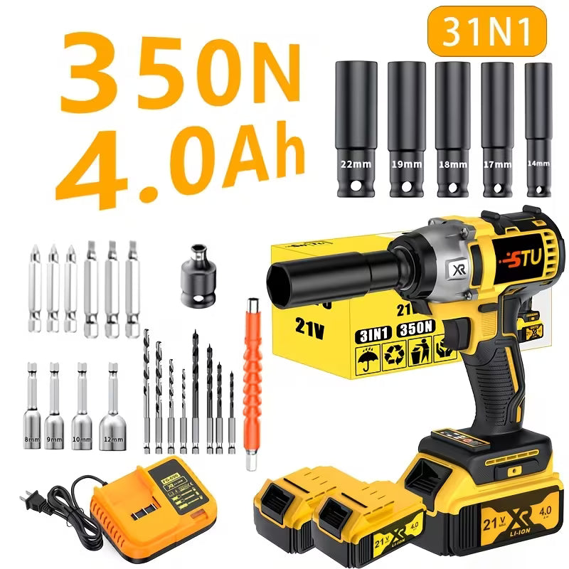 21Velectric Impact Wrench Heavy Duty, Cordless Lithium Battery Wrench, Multifunctional Wrench