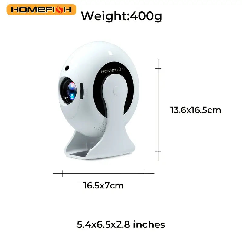 HOMEFISH 1pc CD200 Projector with Auto Keystone Correction, 270° Rotatable, 2.4G+5G WIFI Functions