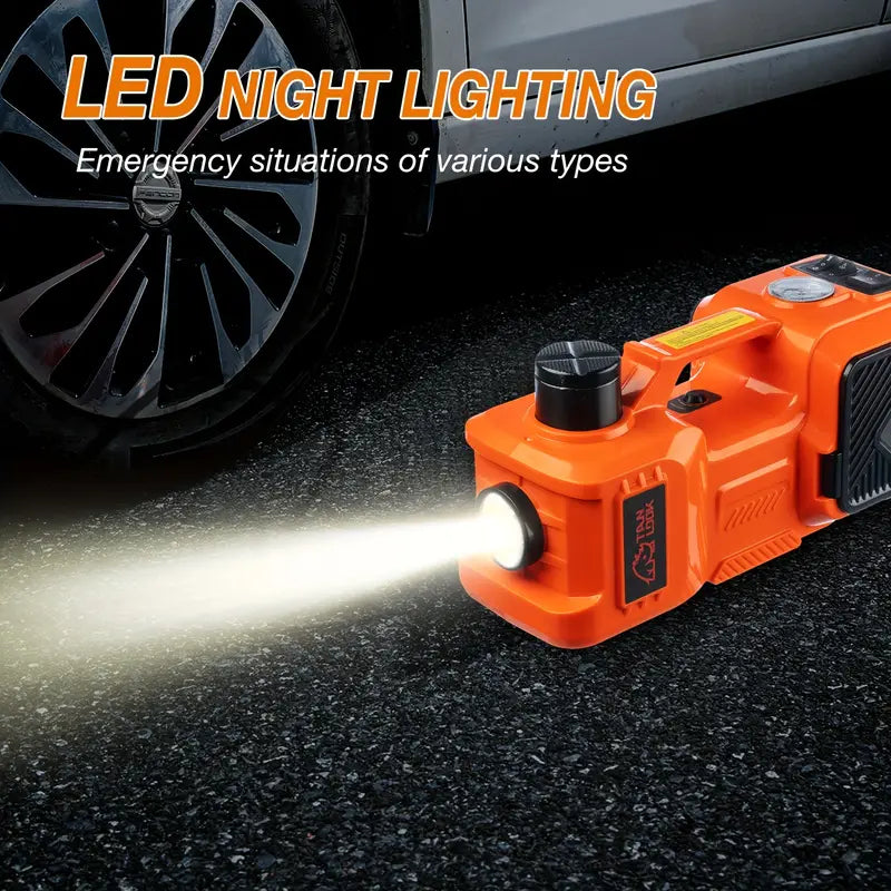5 Ton Electric Car Jack, Hydraulic Jack And Electric Impact Wrench, Portable Car Lift with Built-in Air Pump