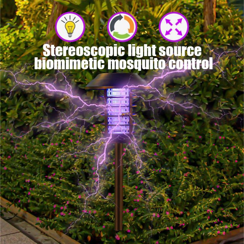 Solar Bug Zapper, Outdoor LED Light With Polycrystalline Silicon Solar Panel, Intelligent Light Control