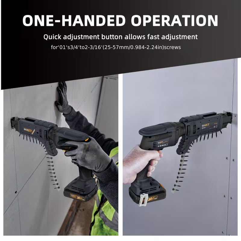 20V Brushless Drywall Screw Gun | Cordless Lithium-Ion Self Feeding Drywall Screwdriver Autofeed