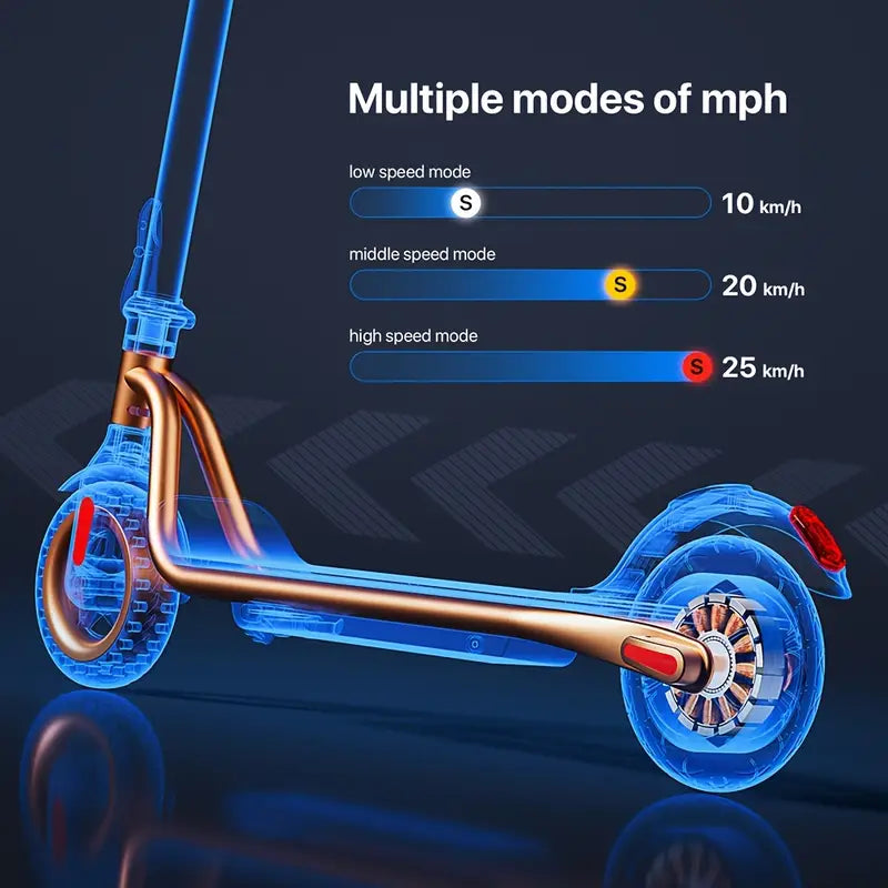 S10 Foldable Electric Scooter - 15.5mph Top Speed, 3 Speed Modes, 8" Solid Tires