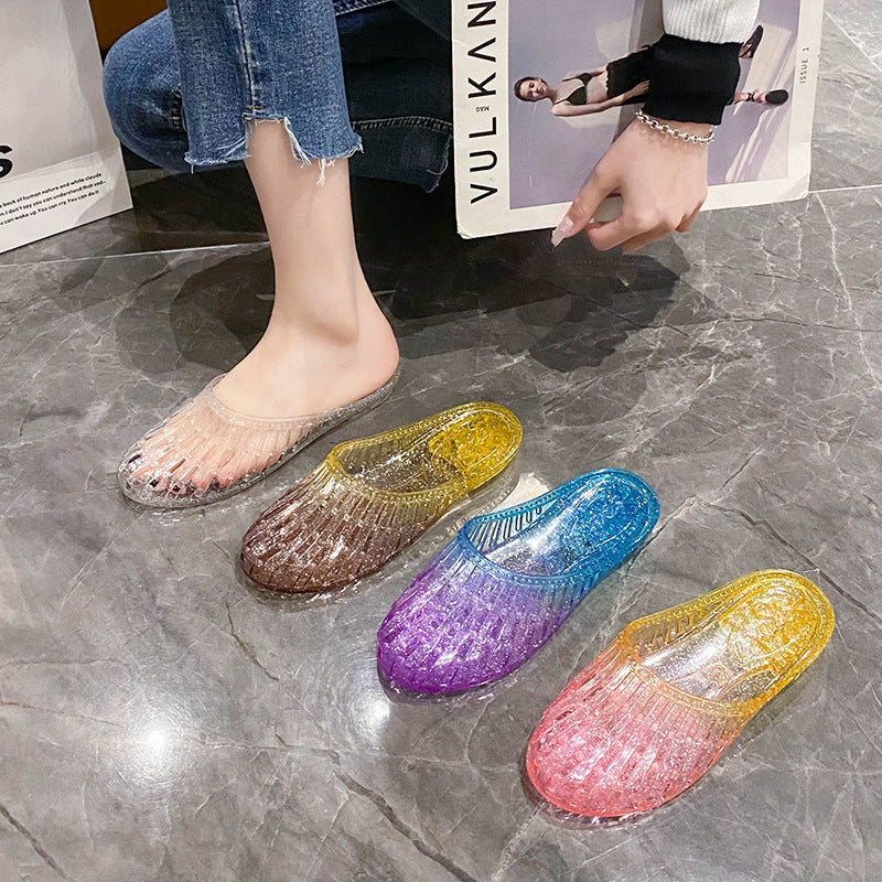 Fashion Crystal Women's Toe-covered Non-slip Sandals