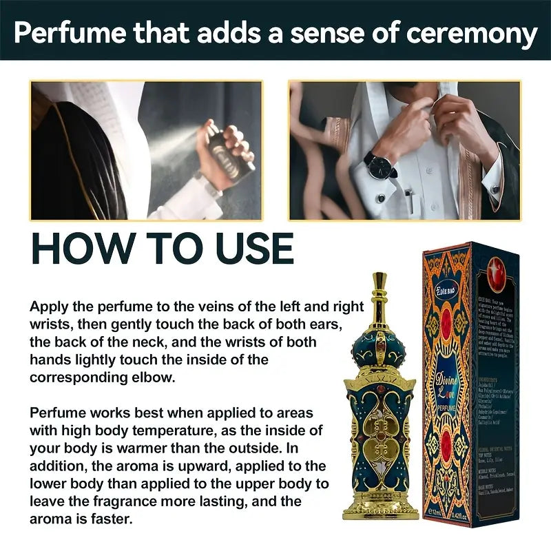 Divine Love Perfume - 0.41oz Oriental Cologne For Men - Exotic And Long - Lasting Scent