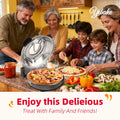 Electric Pizza Oven, 12" Indoor Countertop Pizza Maker, 1200W 5-Min Crisp, Dual Knob Control