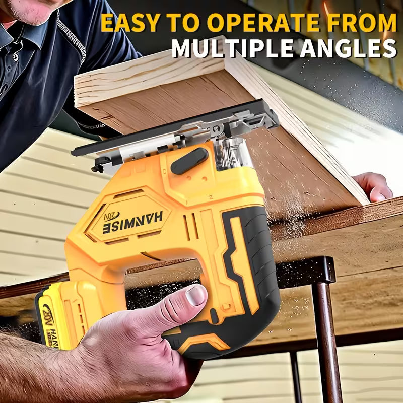 Cordless with LED Work Light & 3-Position Orbital Cutting (Straight/Curve/Bevel/Circle)