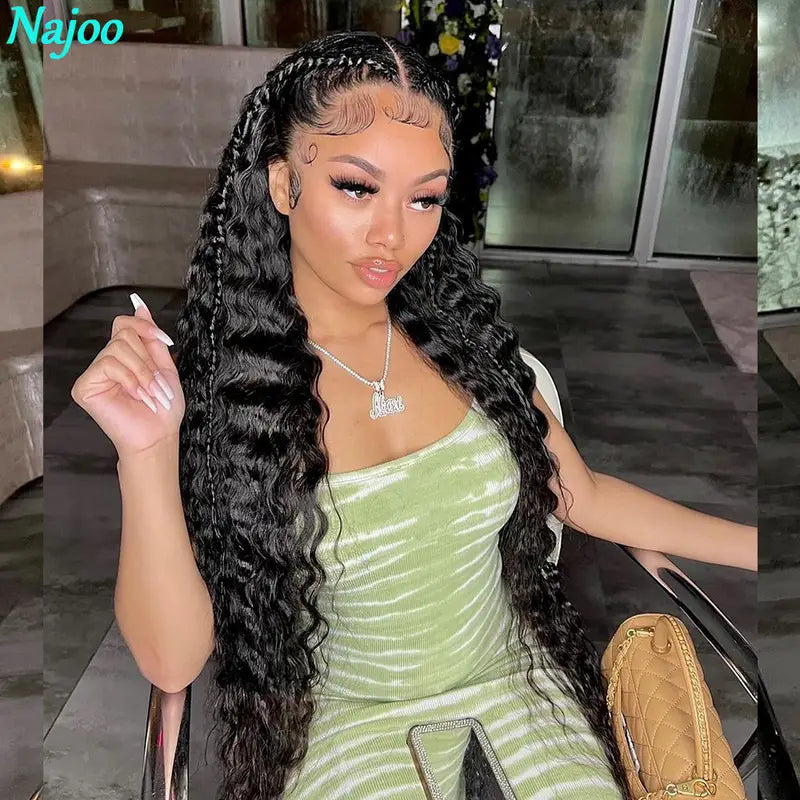 250% Density Brazilian Virgin Human Hair Lace Front Wig - Natural Black Curly Texture, HD Transparent Lace Frontal