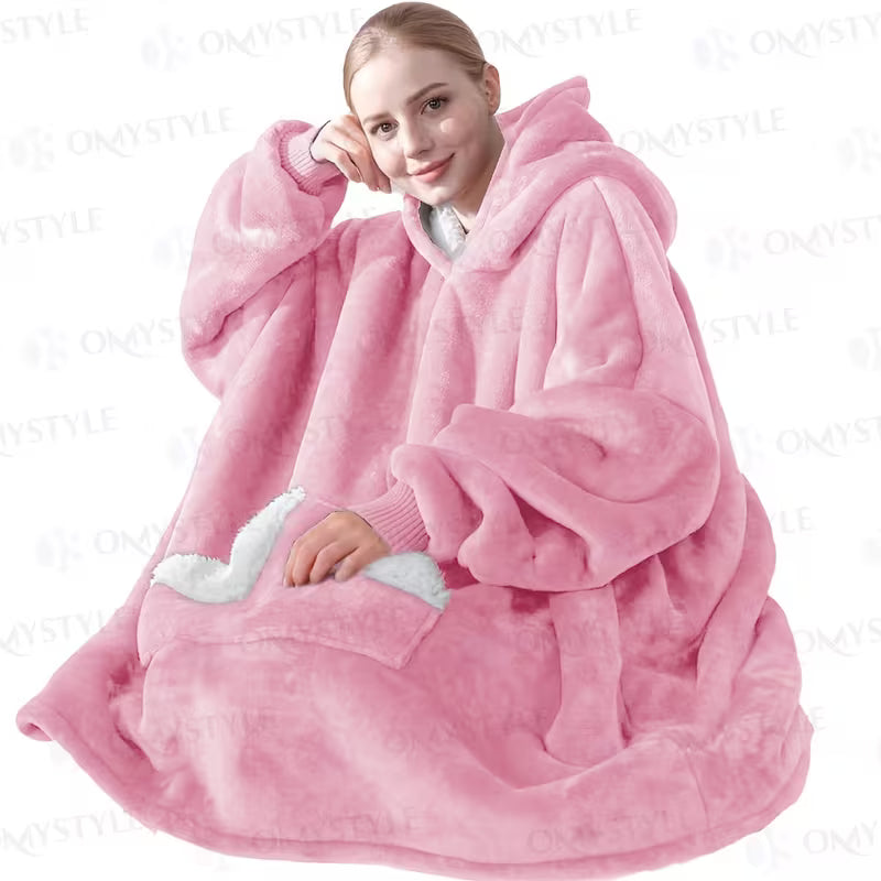 Thick Wearable Blanket Sweatshirt - Warm And Cozy Giant Blanket Hoodie