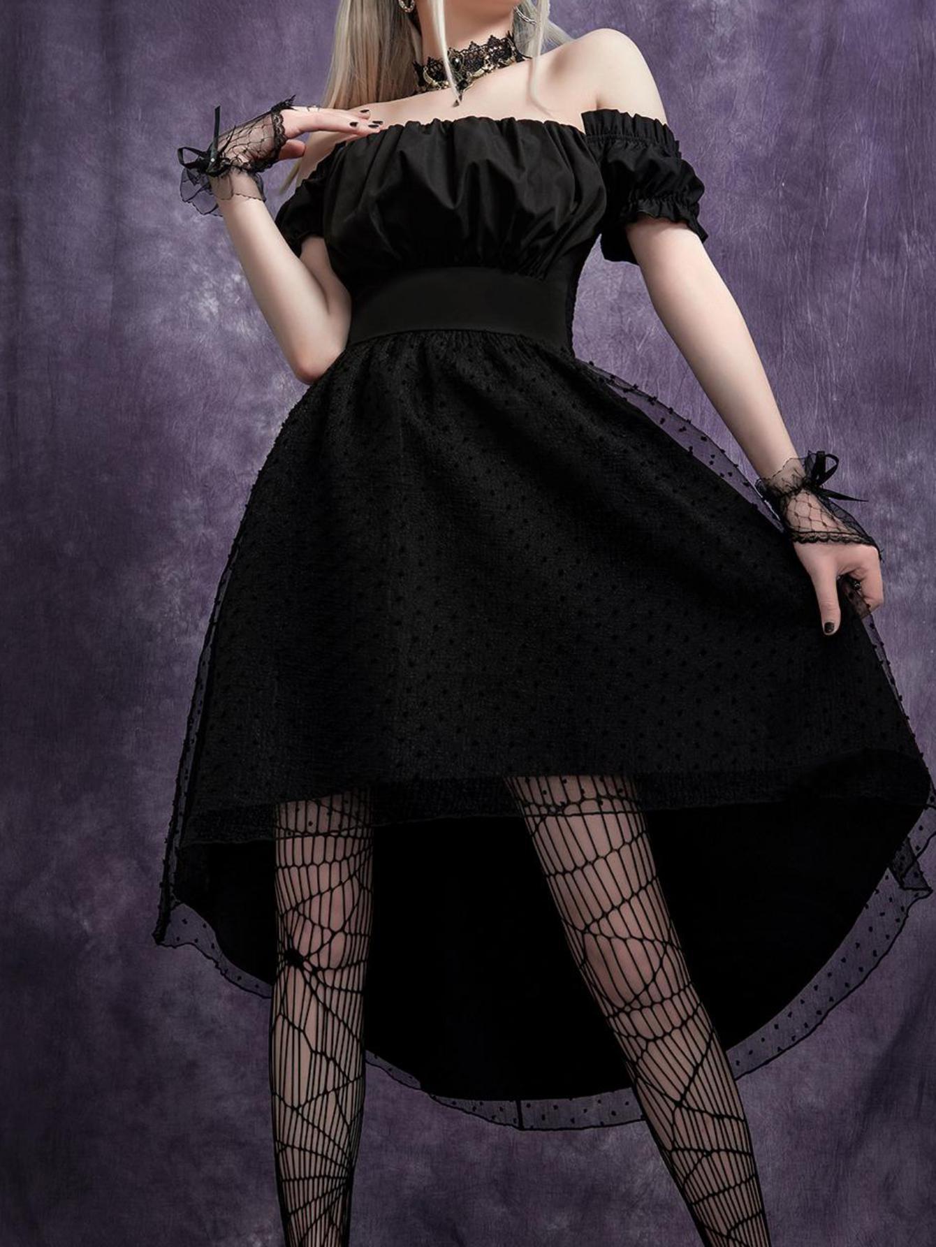 Women's Shoulder Tube Top Mesh Dress