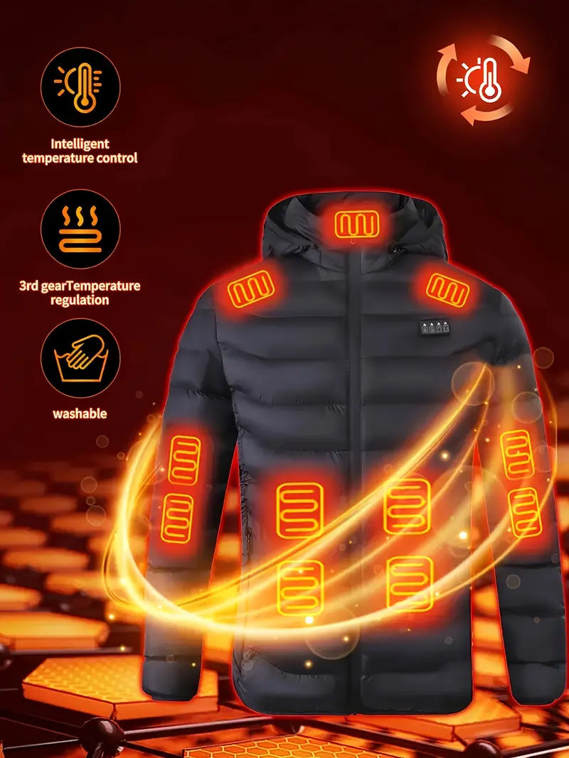 Powered Smart Heating Jacket with 24-Zone Heating System, Adjustable Temperature