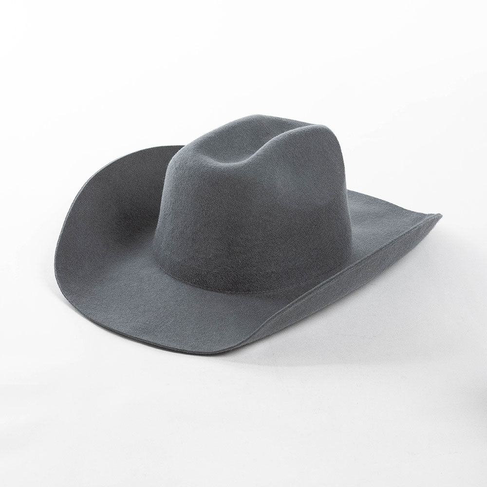 Fashion Casual Curling Wool Felt Cowboy Hat