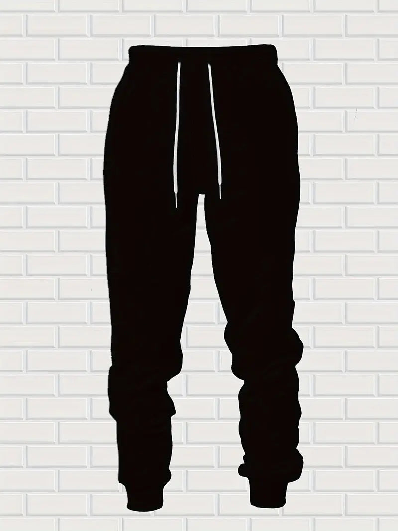 Casual Comfortable Men's Long-Sleeve Sweatshirt Set | Minimalist Denim Pattern Print