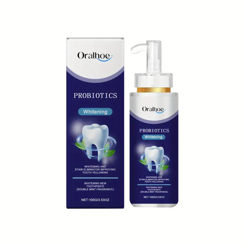 3pcs Probiotic Toothpaste - Deep Cleaning &, Natural Oral Care with Pump Dispenser, for Healthy Gums, Fresh Breath, and Stain Removal