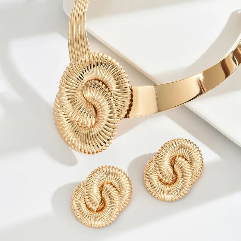 3pcs Of Fashionable V-shaped Metal Style Golden 8-shaped Personality Trend