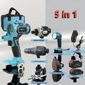 20V 5-in-1 Cordless Power Tool Set, Including: Drill Bit, Screw Driver, Sander, Electric Circular Saw, Lamp