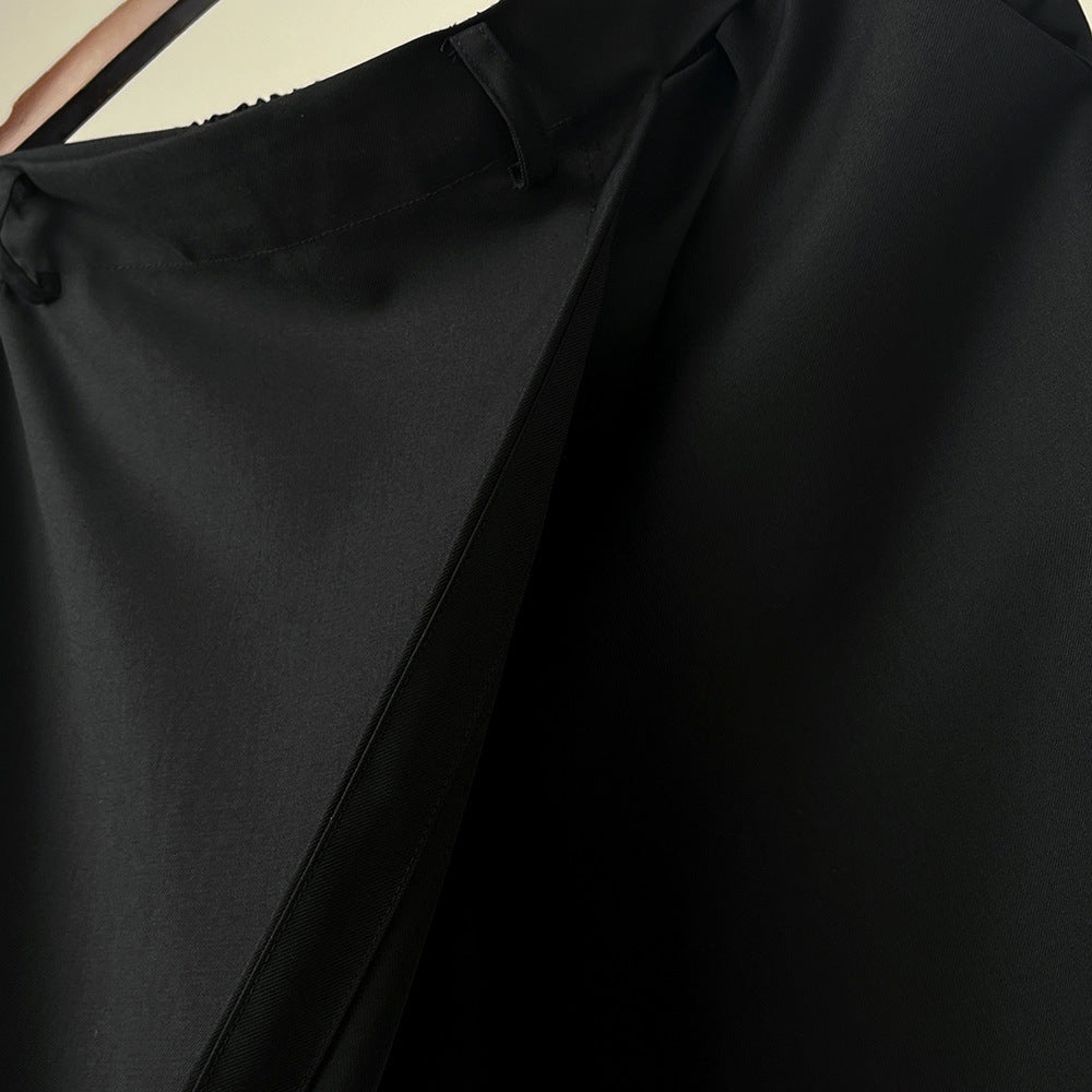 Women's Niche Lace Up Fake Two Pieces Casual Pants