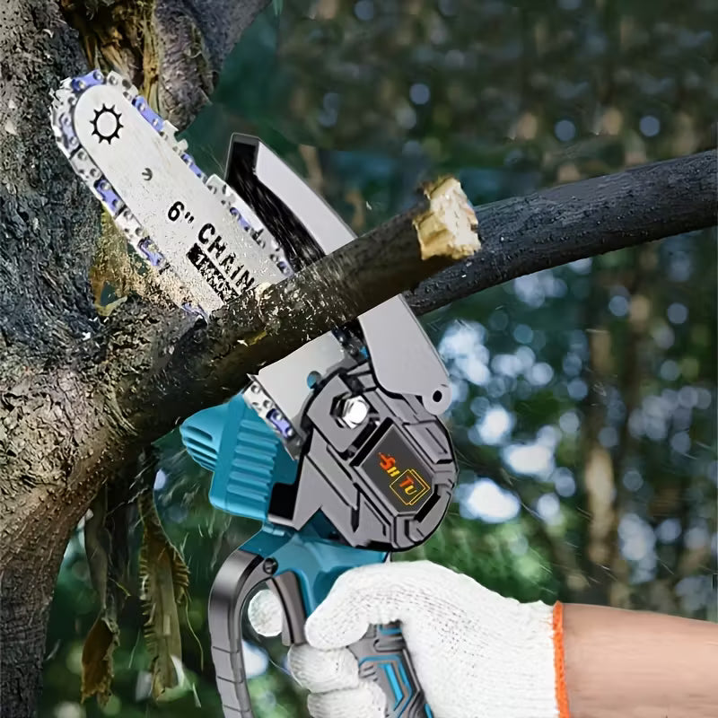 Mini Chainsaw Cordless, Lightweight & Portable Handheld Electric Tree Cutter With Splash Guard