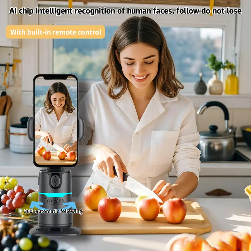 AI 360° Rotation Anti-Shake Portable Device for Live Streaming & Travel Vlog