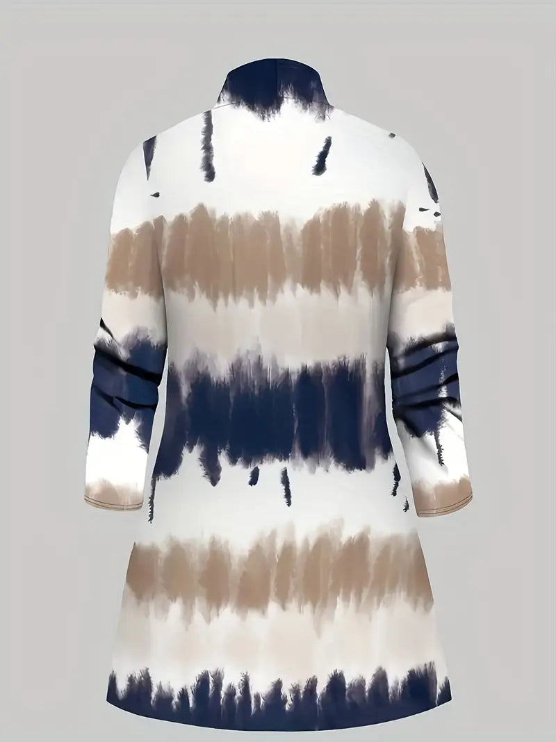 Printed Cardigan Jacket Women's Three-piece Suit with Solid Slacks Vest - Everyday Suit