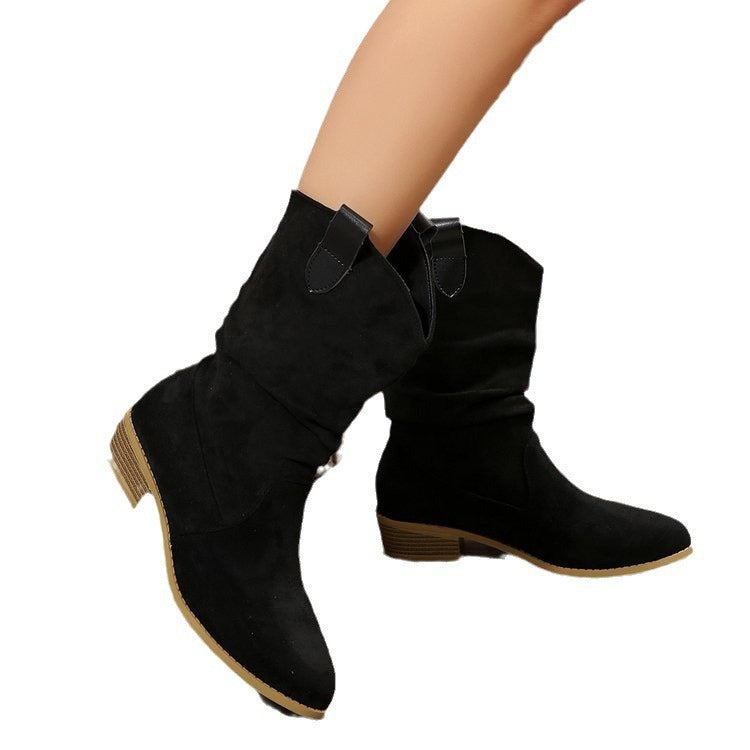 Pointed Suede Boots For Women