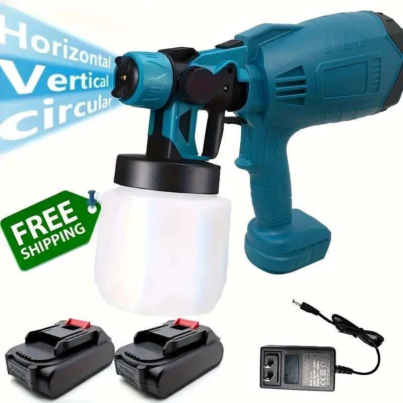 High-pressure Spray Gun Vacuum HVLP Spray Gun/electric Wrench Kit, Equipped with 2 Batteries And A Quick Charger