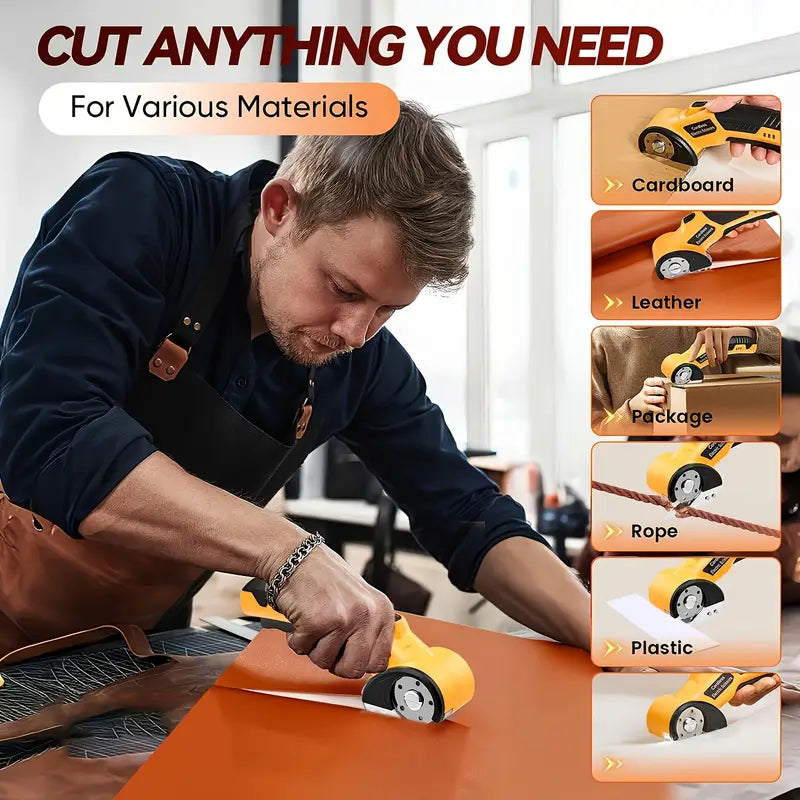 Cordless Electric Scissors - Rechargeable Fabric Cutter for Carpet, Leather, Cardboard