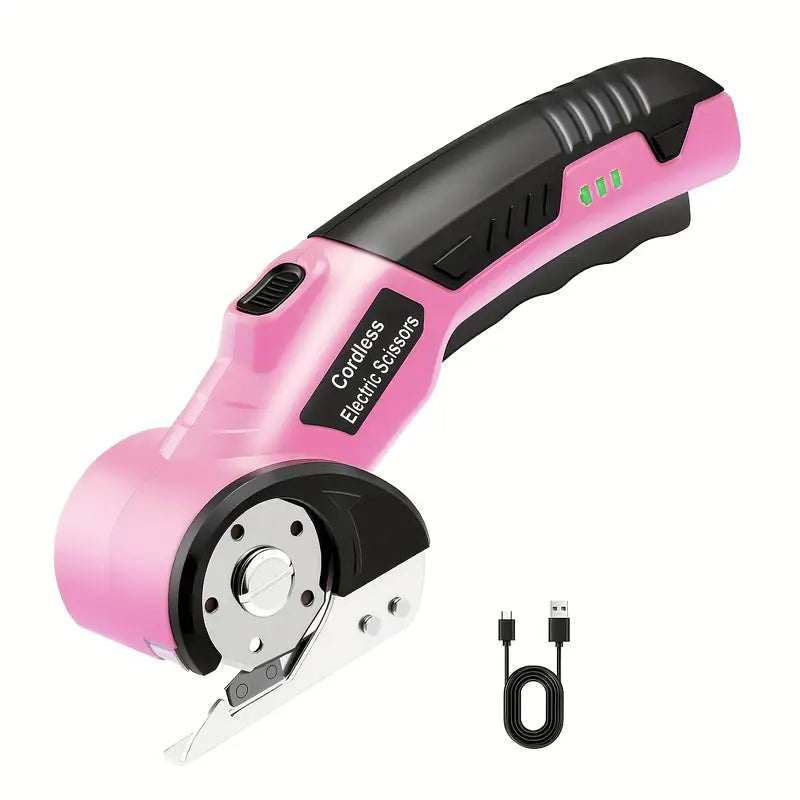 Cordless Electric Scissors - Rechargeable Fabric Cutter for Carpet, Leather, Cardboard