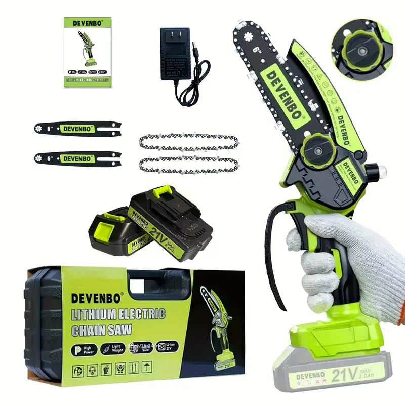 6-Inch Cordless Mini Chainsaw, Handheld Electric