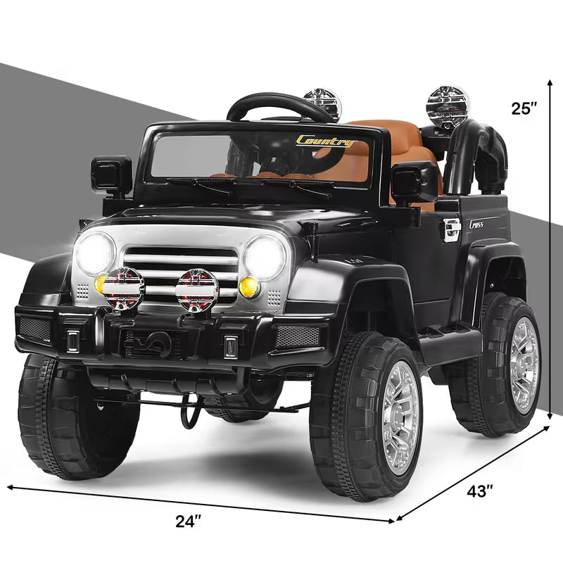 COSTWAY HOMEGX 12V Jeep Electric Vehicle, Ride On Powered Kids Car