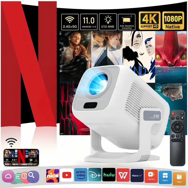 Portable Smart Projector with 4K Decoding