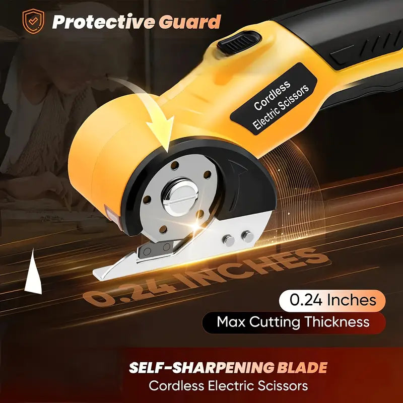 Cordless Electric Scissors - Rechargeable Fabric Cutter for Carpet, Leather, Cardboard