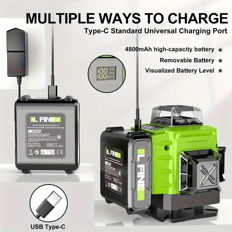 Ultra-fast Charging 16-line Laser Level