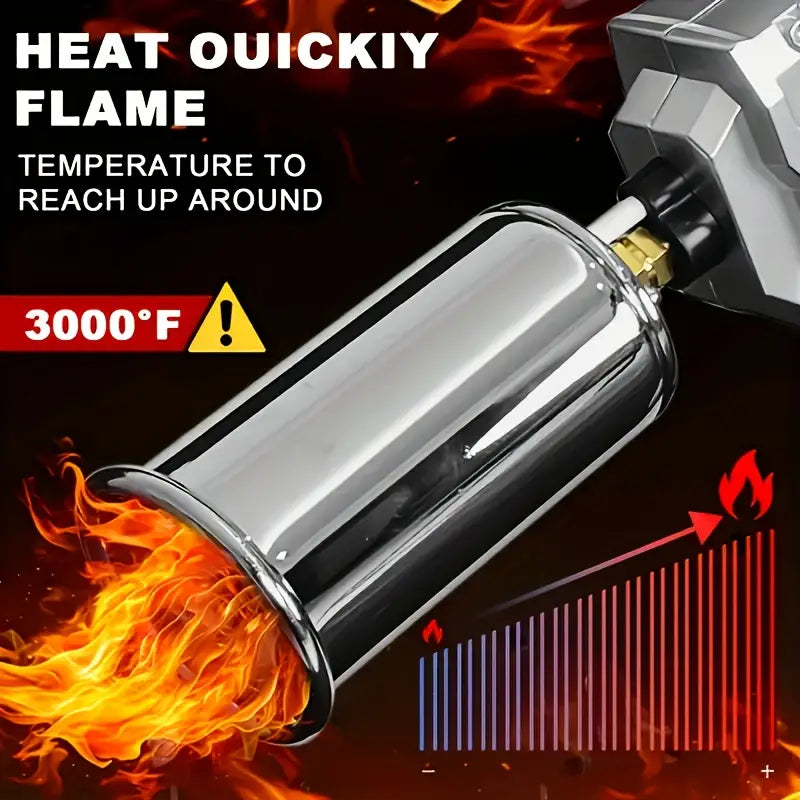 Flame Thrower Gun Torch, Propane Grill Torch Gun – Cooking Torch Head Max. 800000 BTUs – Culinary Torch Sous Vide – Adjustable Flamethrower for BBQ, Campfire