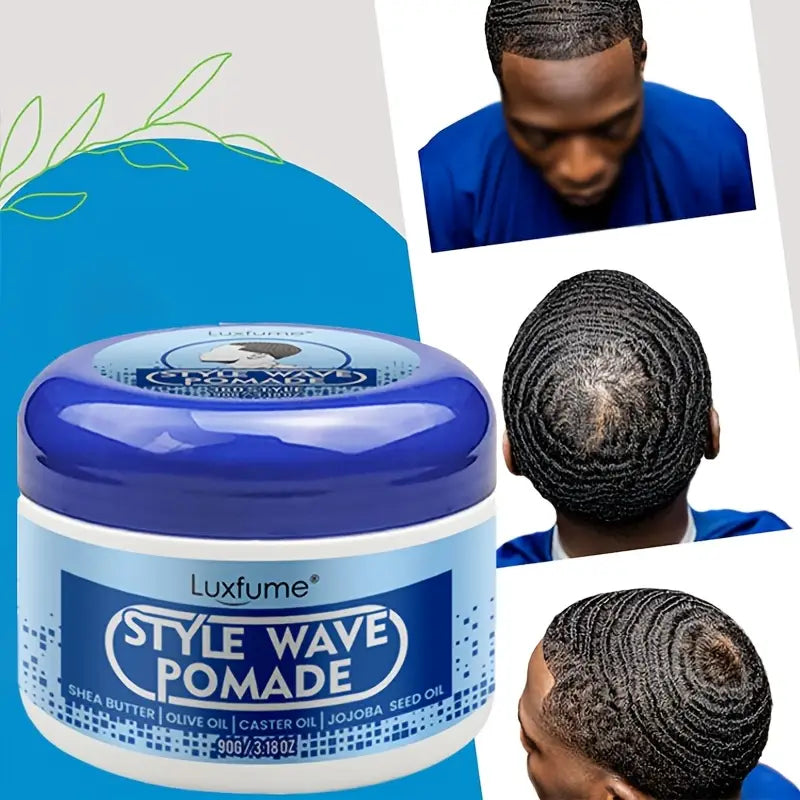 Men'S Natural Wave Pomade - Strong Hold, Non-Greasy Formula For 360 Waves