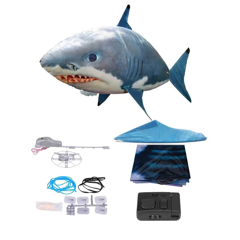 Remote Control Gliding Shark Inflatable, Realistic RC Flying Fish Balloon Toy