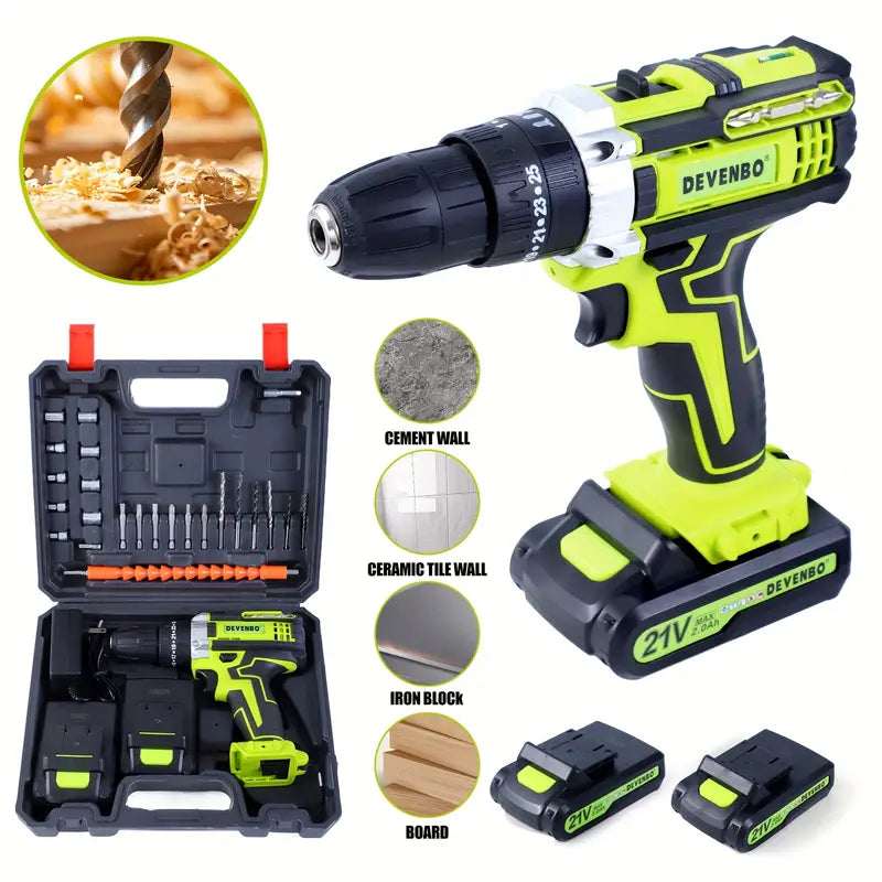 Rechargeable Multi-Function Electric Drill Kit - Perfect for DIY and Home Projects, Includes Lithium Battery