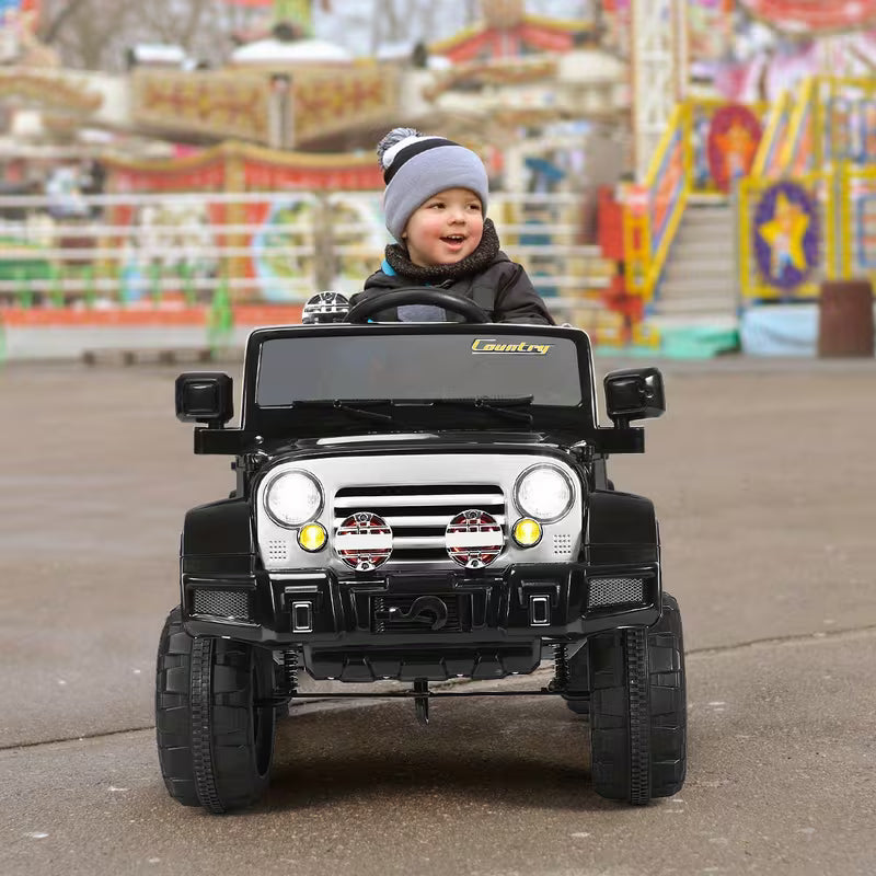 COSTWAY HOMEGX 12V Jeep Electric Vehicle, Ride On Powered Kids Car